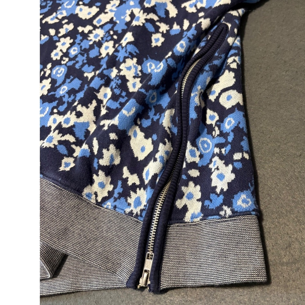 PRPS Short Sleeve Knit Streetwear Mens L Blue Floral Camo Side Zip Designer Bold - Picture 5 of 8